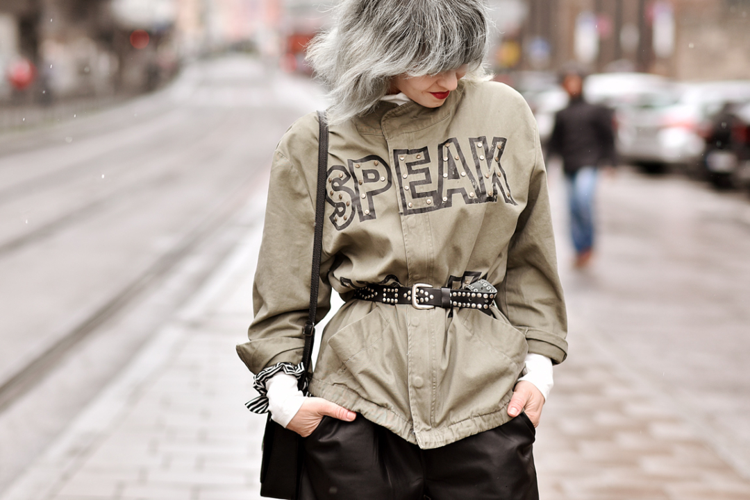 outfit, streetstyle, muenchen, fashionblogger, modeblogger, parka, culotte, silber, haare