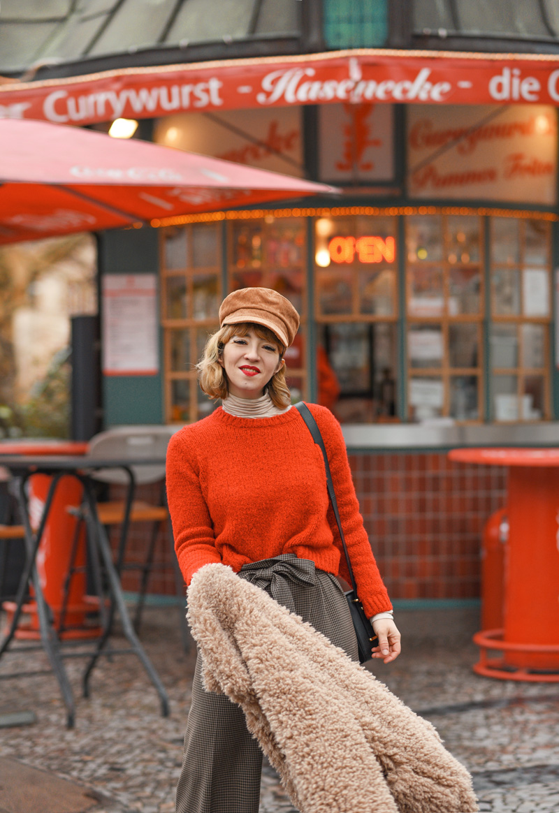 laestern, gesellschaft, outfit, berlin, fashionblog, lifestyleblogger, modeblog, outfit, winter, zara, kunstfell, jacke, teddy, braun, currywurst